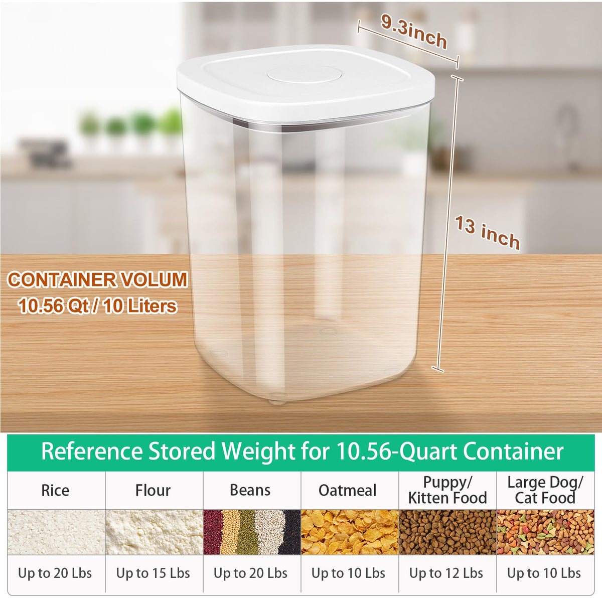 TBMAXS clear food storage bin offering quick visibility of contents.