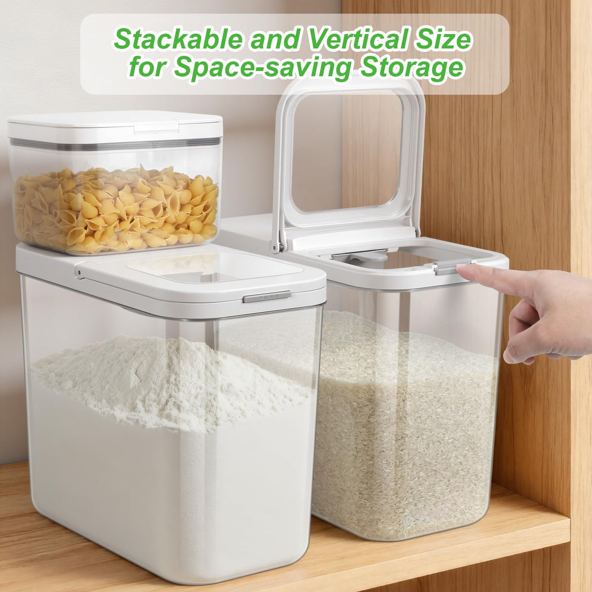 TBMAXS kitchen pantry organization solution keeps dry foods organized.