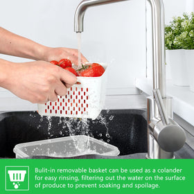TBMAXS leakproof lid design for fridge preserves produce freshness and prevents odor.