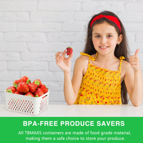 TBMAXS removable basket drains moisture to keep produce dry and fresh.