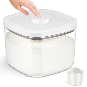 TBMAXS airtight lid rice container with crystal-clear body for easy visibility.