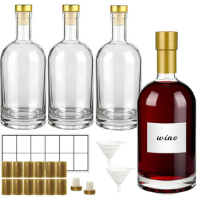 TBWIND 750ml clear glass bottle with cork for airtight storage and presentation.