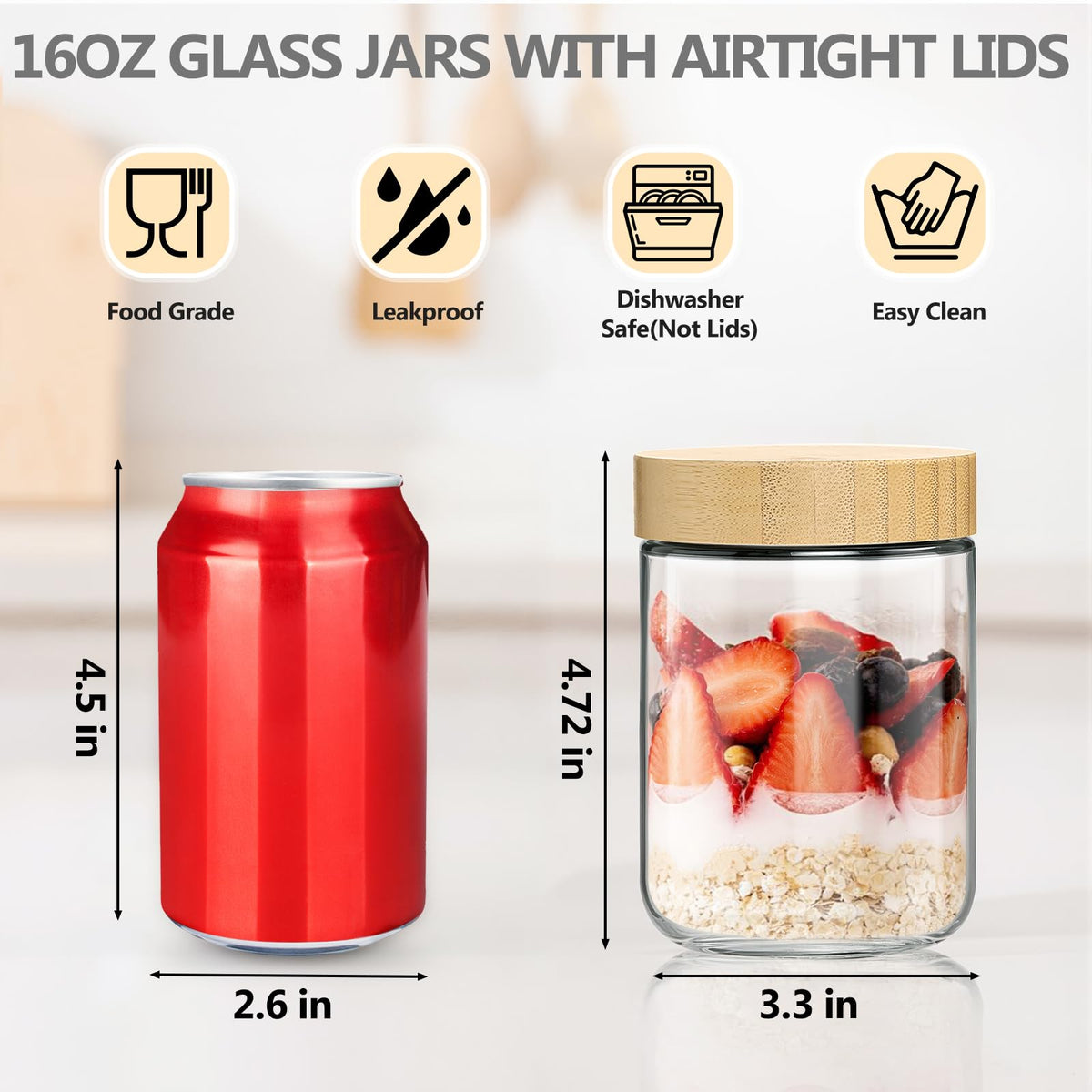 TBWIND airtight lid with silicone seal keeps contents fresh during travel