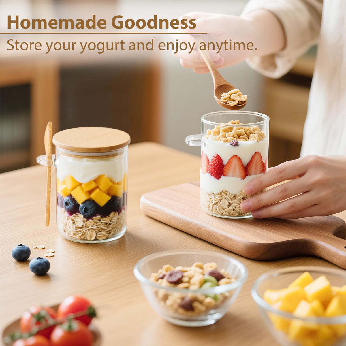 TBWIND jar used for parfait and yogurt in a layered snack