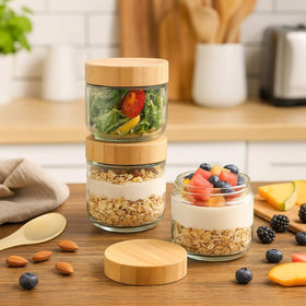 TBWIND overnight oats layered attractively in jars