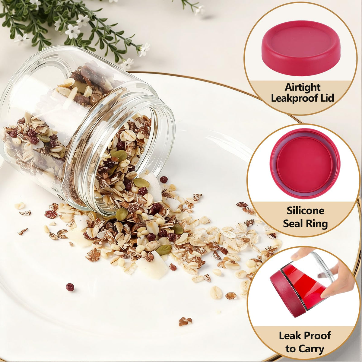 TBWIND stackable glass containers save fridge space for weekly meal prep