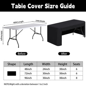 TC LUDUAN tablecloth placed on a standard 4 ft folding table for quick staging.