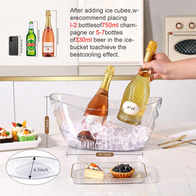 Tchrules ice bucket 2-pack durable thick acrylic resists cracks.