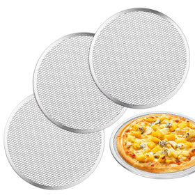 Tchrules 12-inch pizza screen in oven for even, crispy crusts