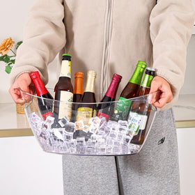 Tchrules transparent ice bucket highlights visibility for timely ice checks.