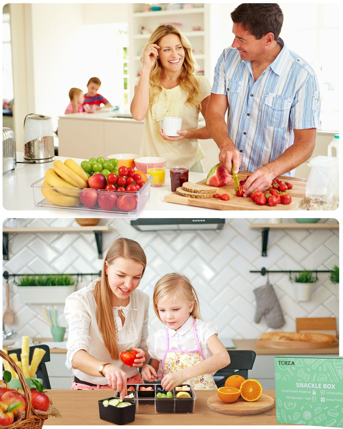 TCHZA Snackle Box eight-compartment tray keeps portions tidy during gatherings.