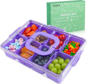 TCHZA Snackle Box container with lid and handle for easy transport