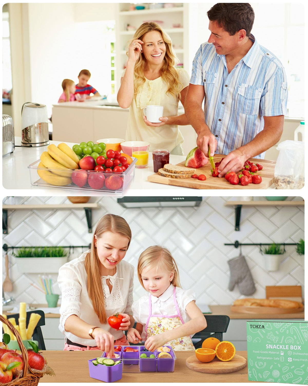 TCHZA Snackle Box divided tray with eight compartments for neat servings