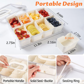 TCHZA Snackle Box divided-tray showcases eight compartments for various snacks.