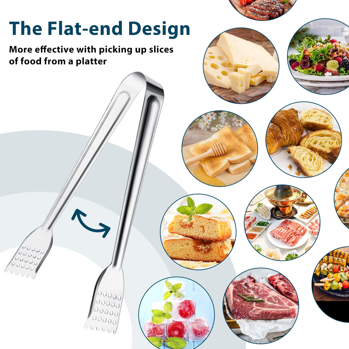 Tcoin mini tongs for salad toppings, precise grab without mess.