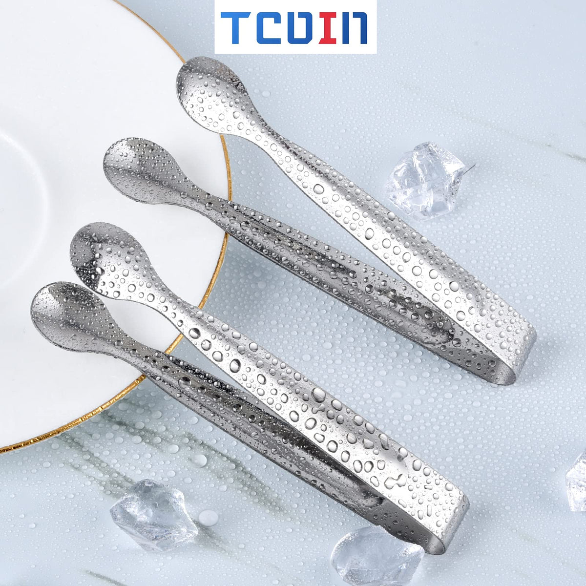 Tcoin ice tongs 6 inch for precise ice cube handling.