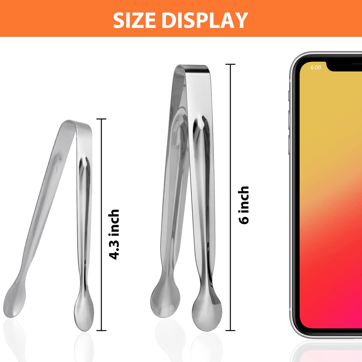 Tcoin sugar tongs 6 inch perfect for sugar cubes at coffee stations.