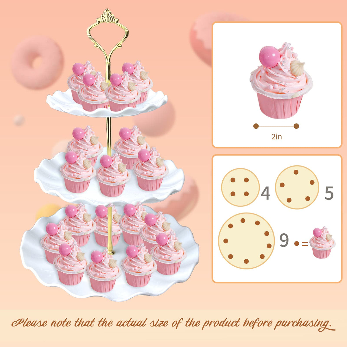 Tcomhk white cupcake stands add multi-level height to dessert displays.