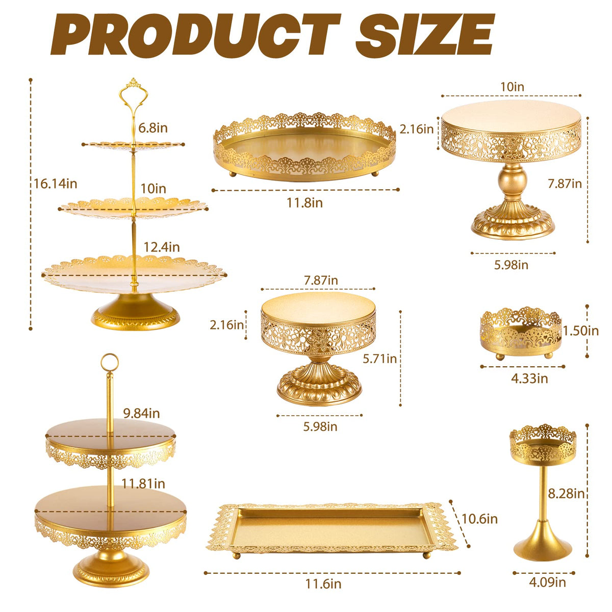 Tcomhk gold cake stand detail showcases multipurpose display for cake slices and snacks