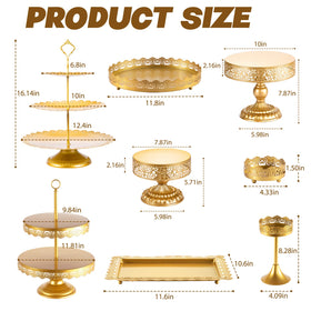 Tcomhk gold cake stand detail showcases multipurpose display for cake slices and snacks