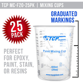 Box of 25 disposable cups ideal for paints, resins, and crafts.