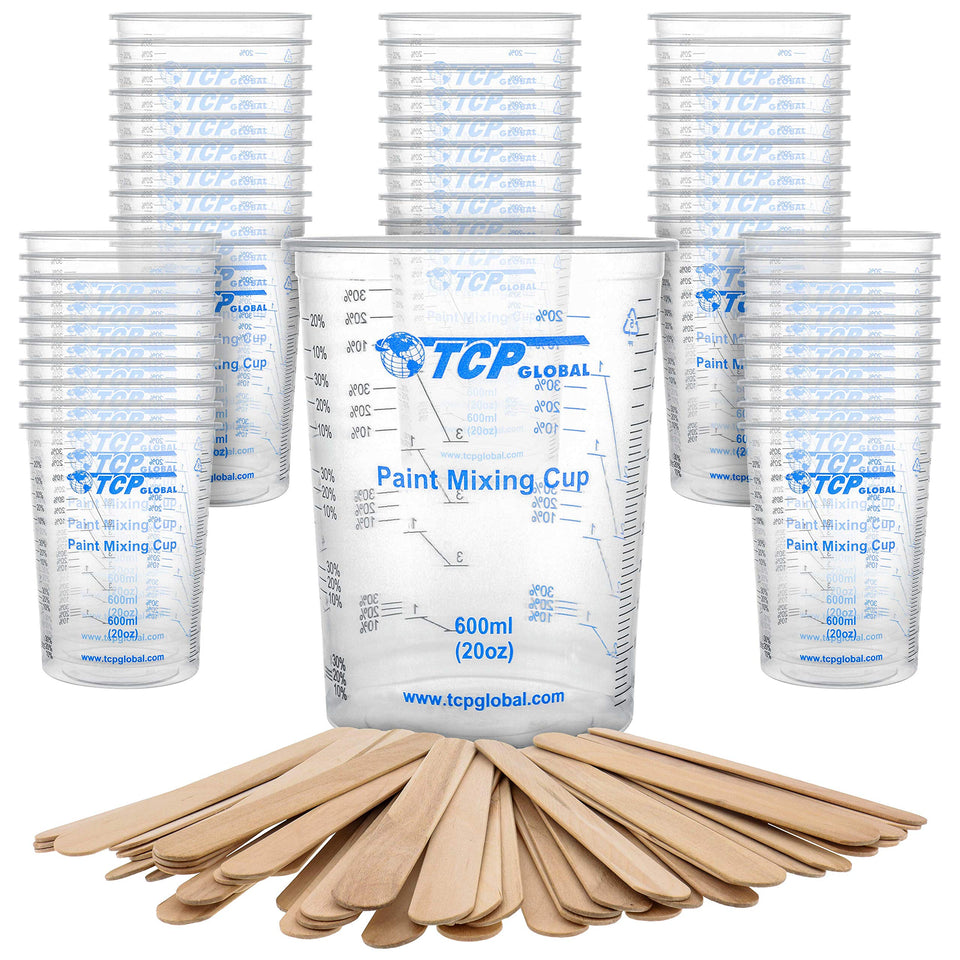 TCP Global box of 50 mixing cups with sticks for quick projects