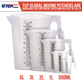 TCP Global durable mixing pitcher for paints, resins, and kitchen tasks.