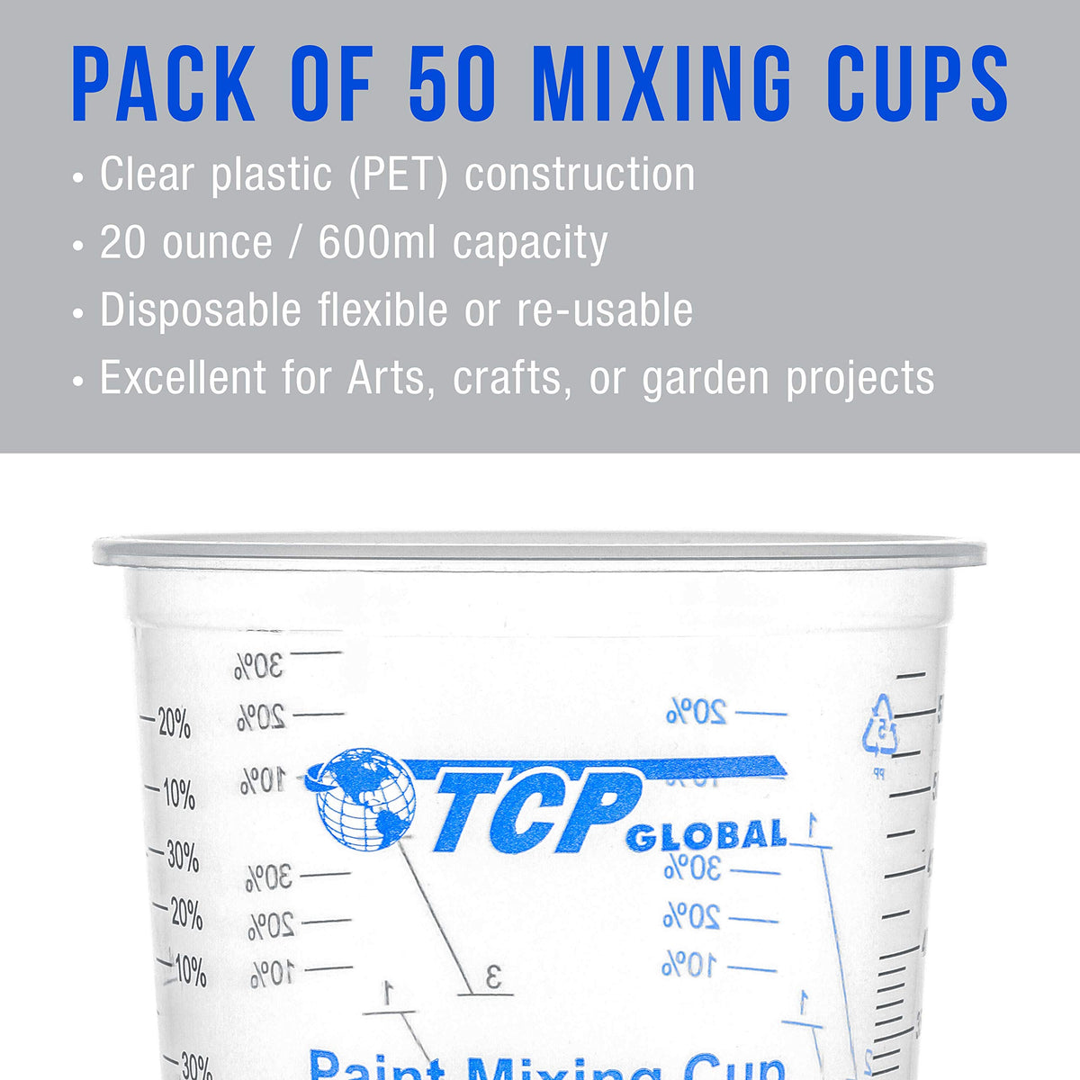 TCP Global multi-purpose cups suit arts, crafts, and kitchen measuring tasks