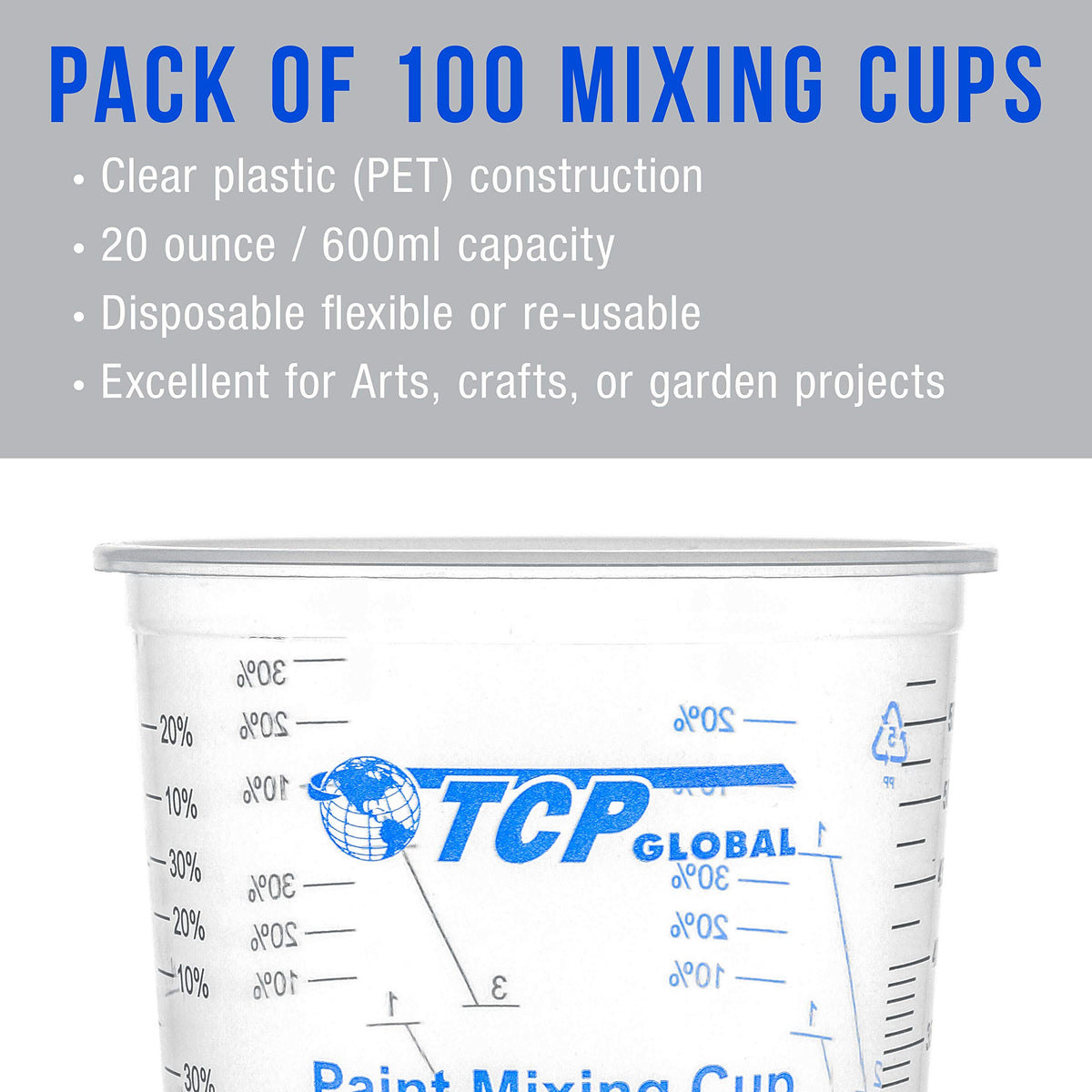 TCP Global cups ideal for paints and stains in projects