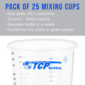 TCP Global resin and paint measuring cups designed for easy cleanup after use