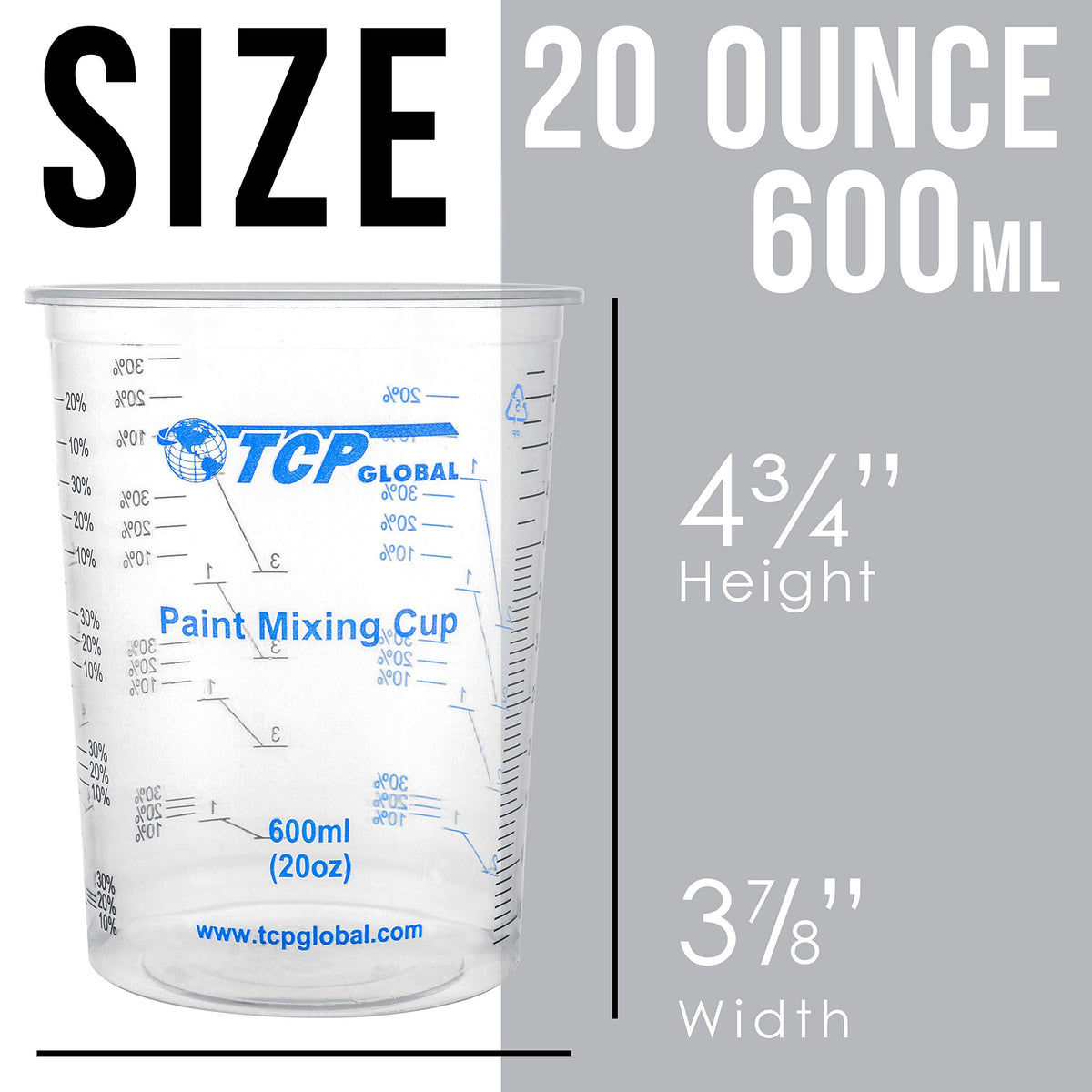 TCP Global solvent-resistant PET cups handle paints and resins with ease