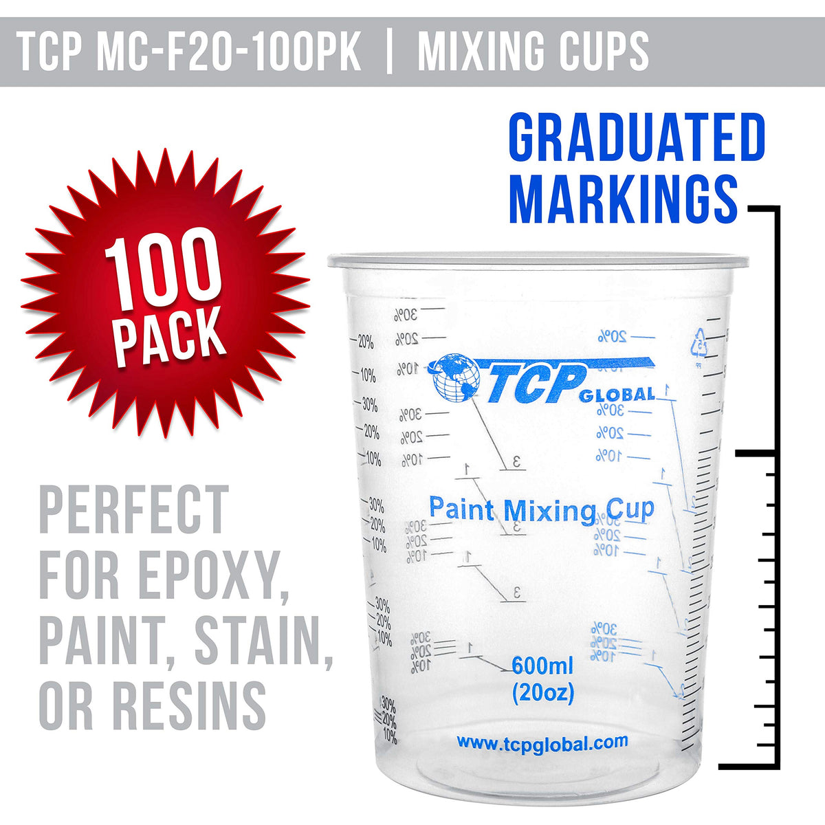 TCP Global disposable wooden mixing sticks for stirring and cleanup