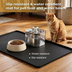 Large multipurpose mat dries dishes quickly and traps moisture