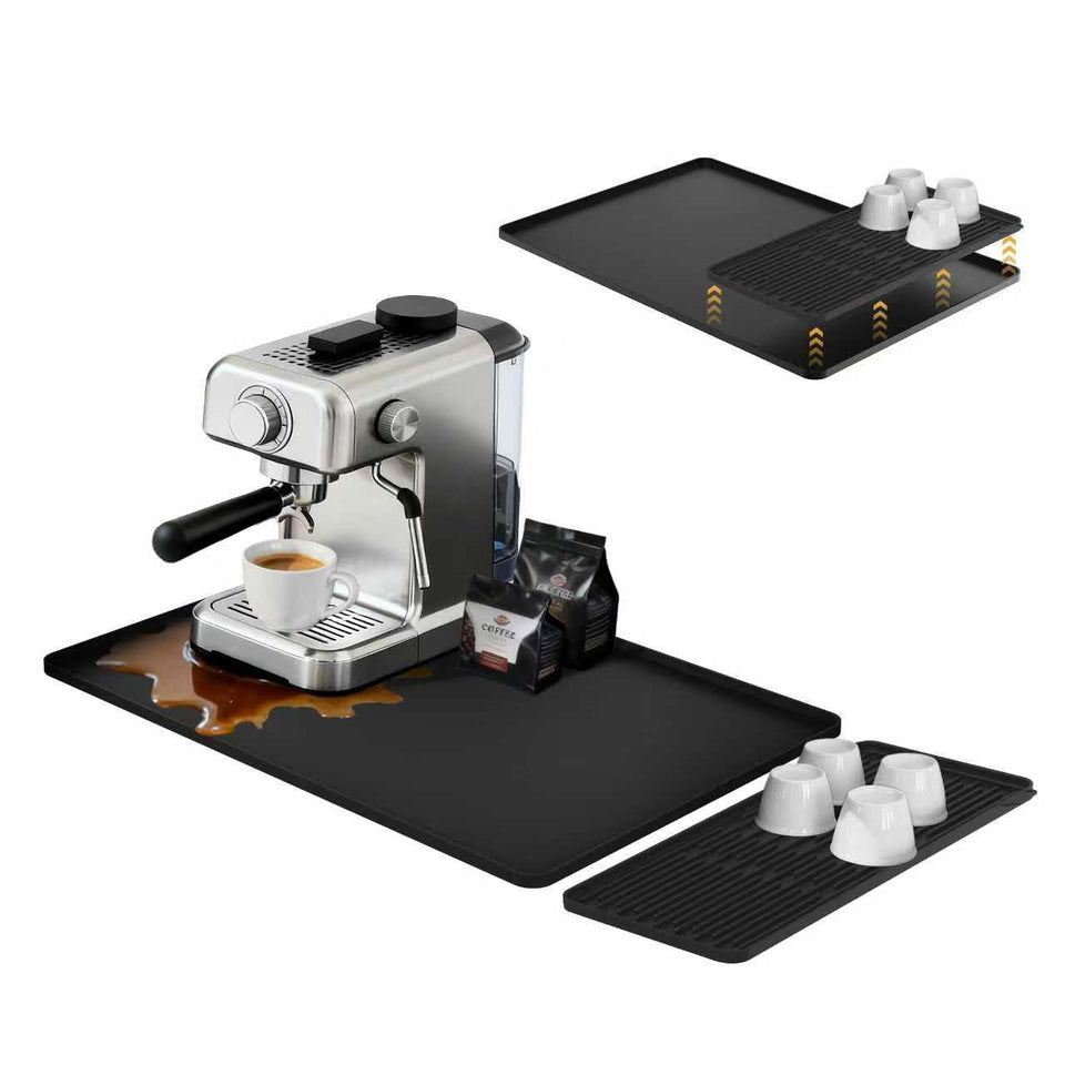 TCULOSD silicone coffee mat under espresso machine for spill containment and easy cleanup