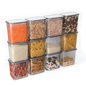 T&D HOME GOODS storage jars rectangular airtight 12-pack keep pantry organized.