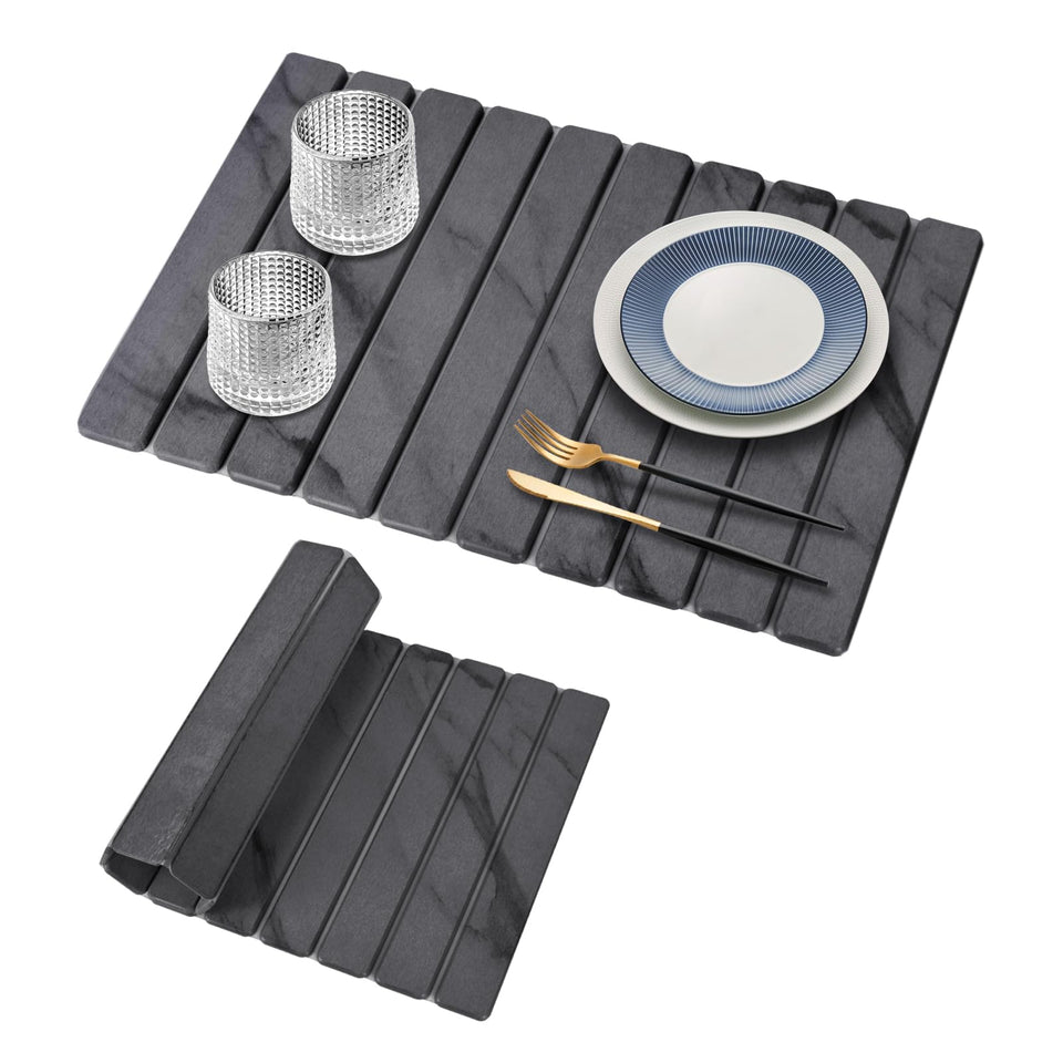 tdcokhe large stone dish drying mat marble 24x16 on counter for quick dish drying