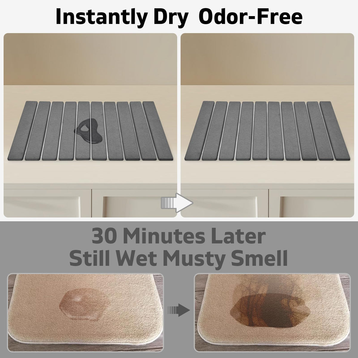 tdcokhe large stone drying mat for cups highlighting quick drying of glassware.