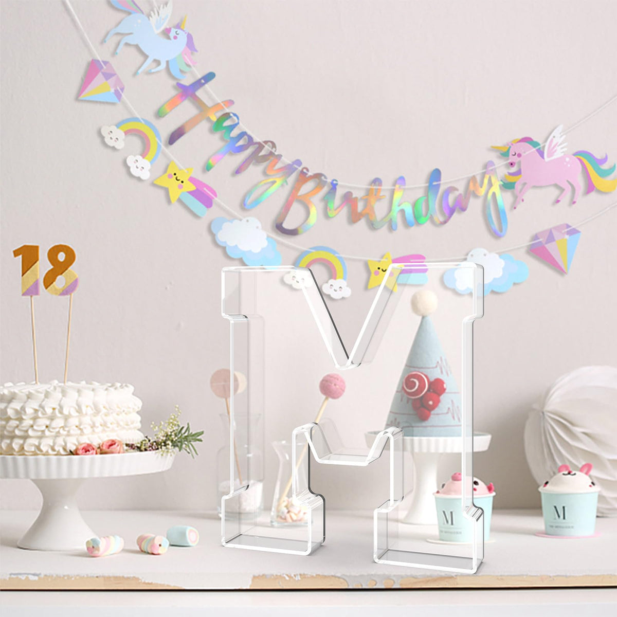 tdsuco letter m display tray for cake candy and fruits