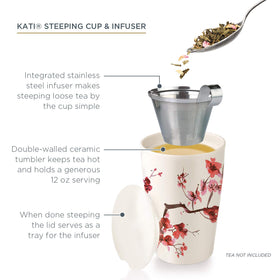 Tea Forte Kati cup in Cherry Blossom color for an elegant tea ritual