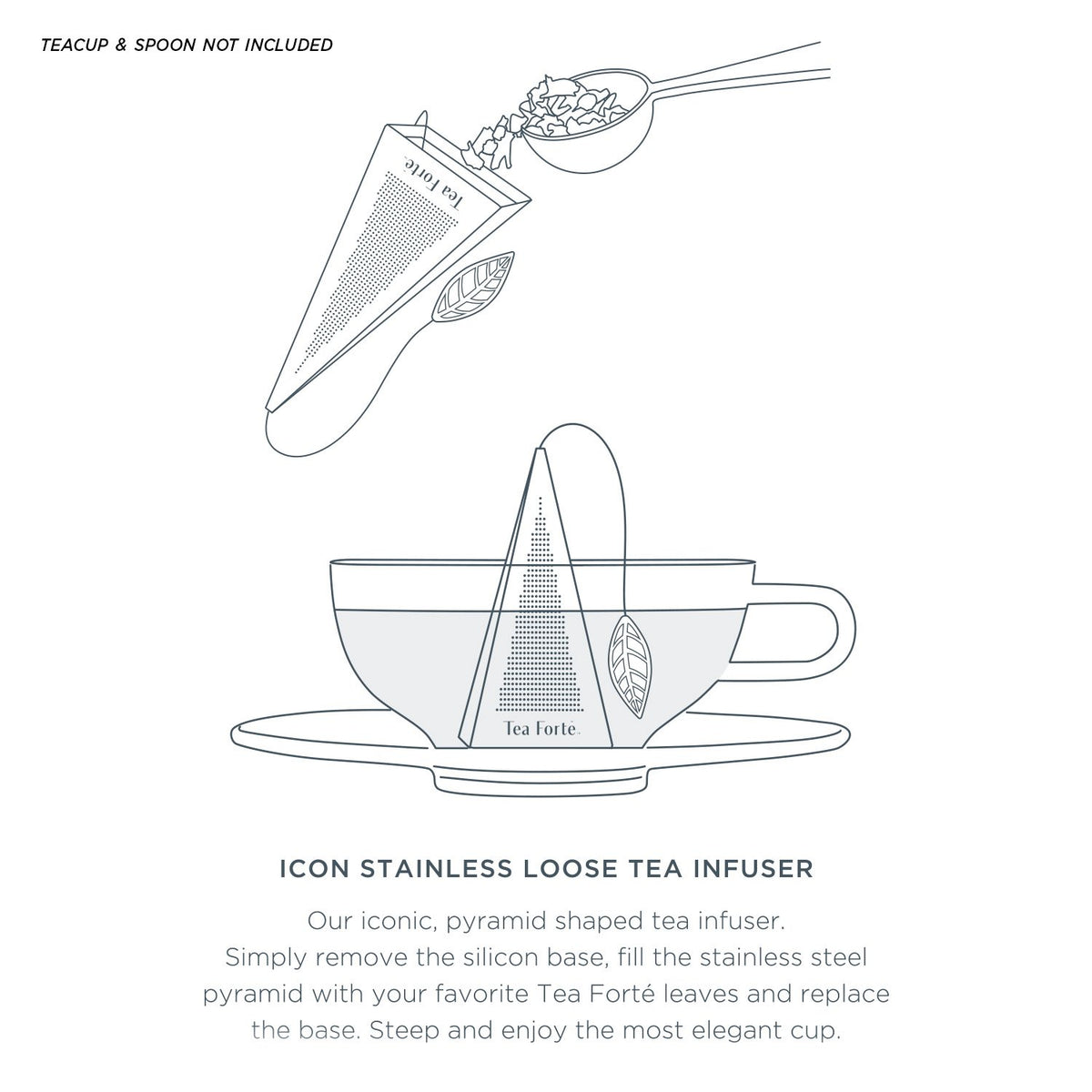 Tea Forte silicone leaf base keeps infuser stable during infusion