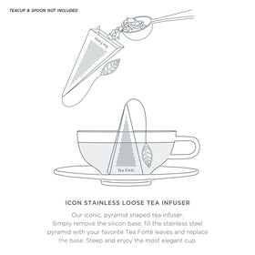 Tea Forte silicone leaf base keeps infuser stable during infusion