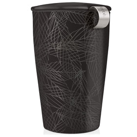 Tea Forte Kati Cup with ceramic double-wall keeps tea warmer during brewing.