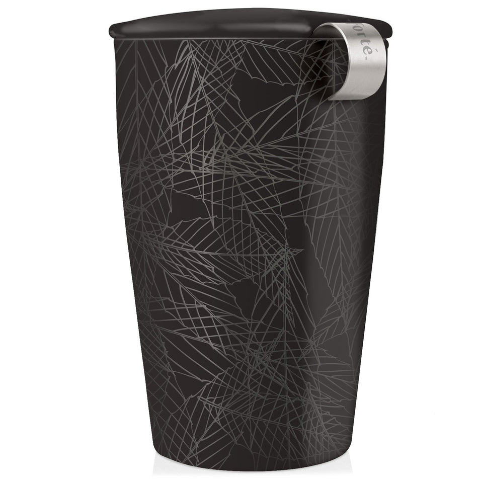 Tea Forte Kati Cup with ceramic double-wall keeps tea warmer during brewing.