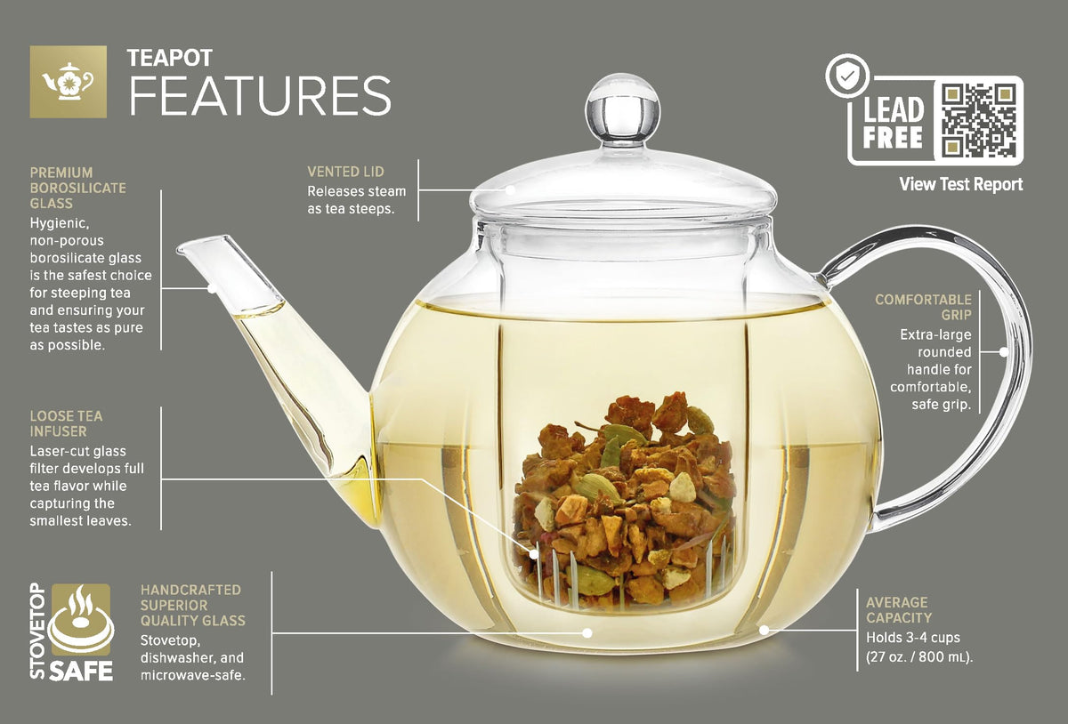 Teabloom blooming teas included enhance aroma during steeping.