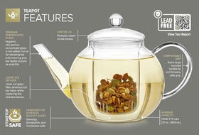 Teabloom blooming teas included enhance aroma during steeping.