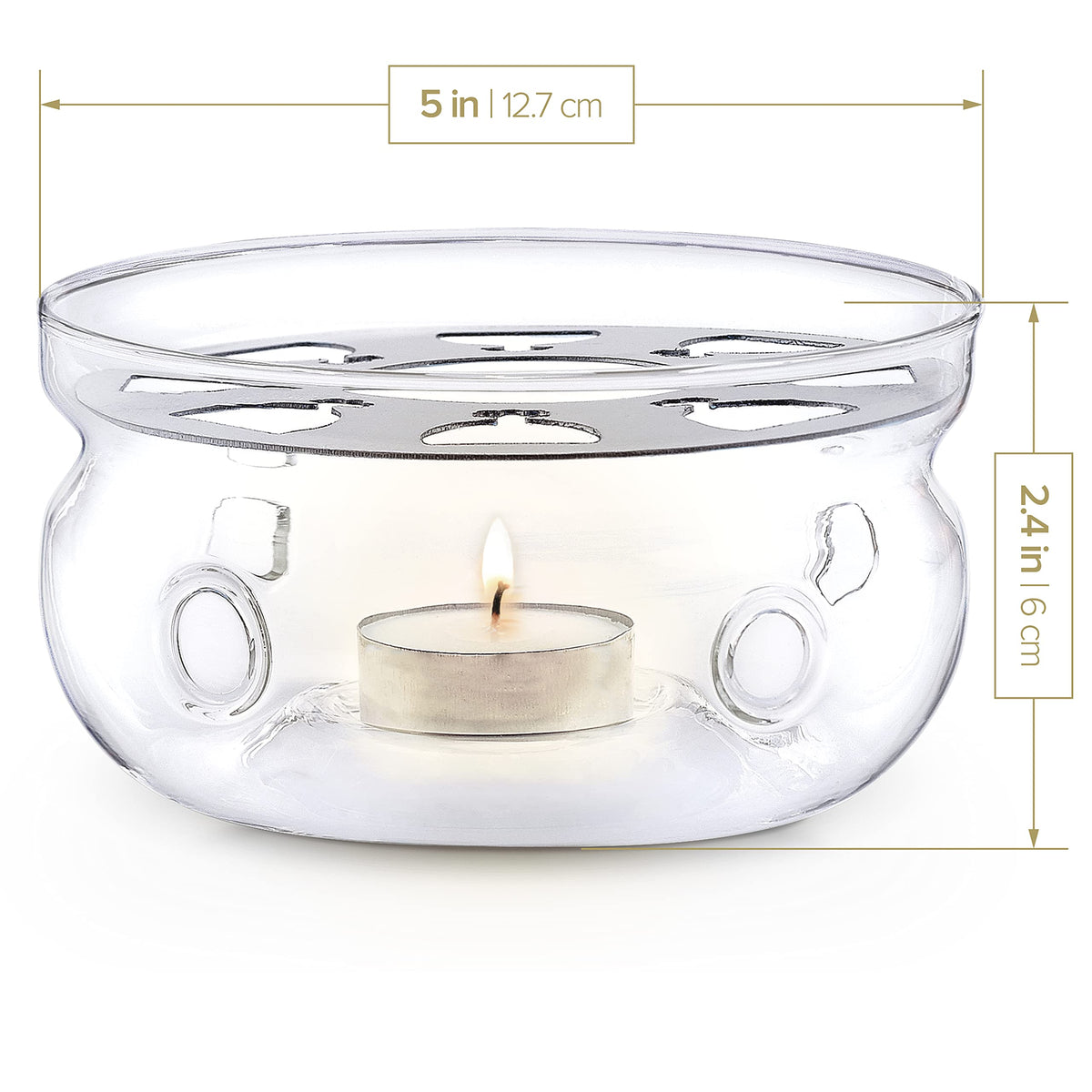 Teabloom Celebration Teapot Warmer warming plate provides sturdy center support