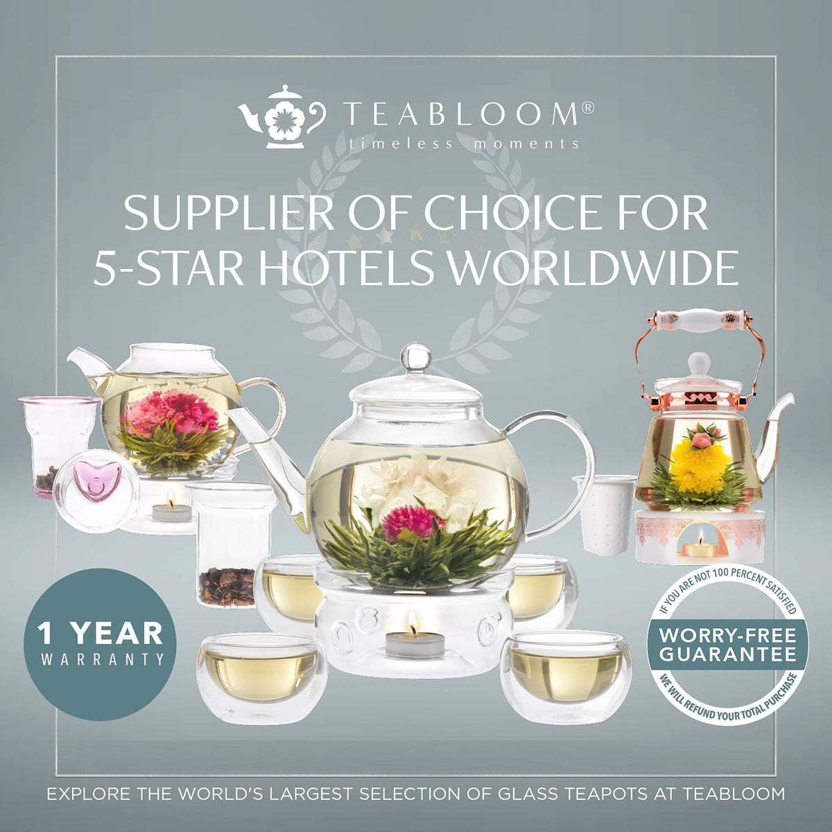 Teabloom 2in1 design saves space for tea lovers.
