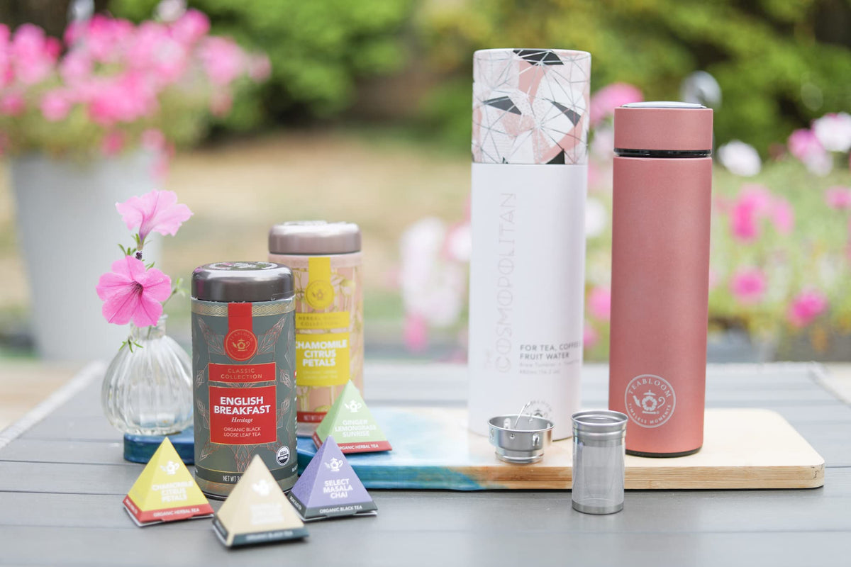 Teabloom Cosmopolitan two-way filter enables refined brew for tea or coffee.