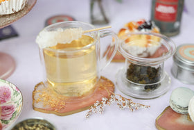 Teabloom fine mesh infuser captures small tea leaves for full flavor.