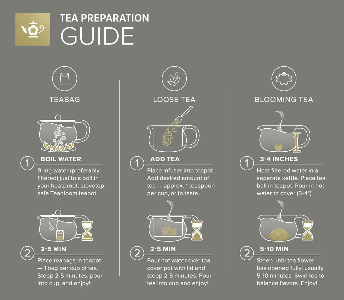 Teabloom Kyoto ideal for blooming teas and infused waters.